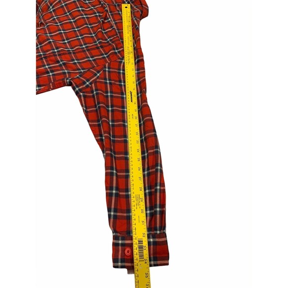 Duluth Trading‎ Co Men Red Plaid Roll Tab Long Sleeve Flannel Shirt Size Large L - Picture 8 of 10
